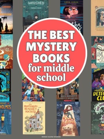 collage of the book covers for mystery chapter books for middle school