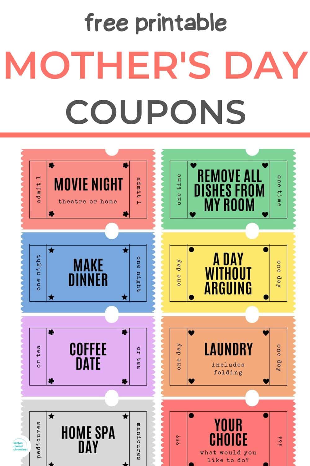 free printable mother's day coupons with title free printable mother's day coupons  pin image