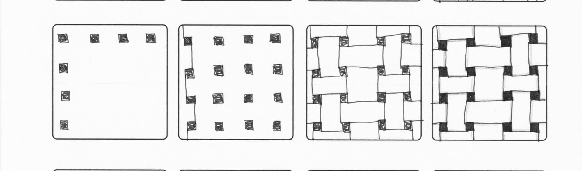more challenging zentangle basket weave pattern for beginners