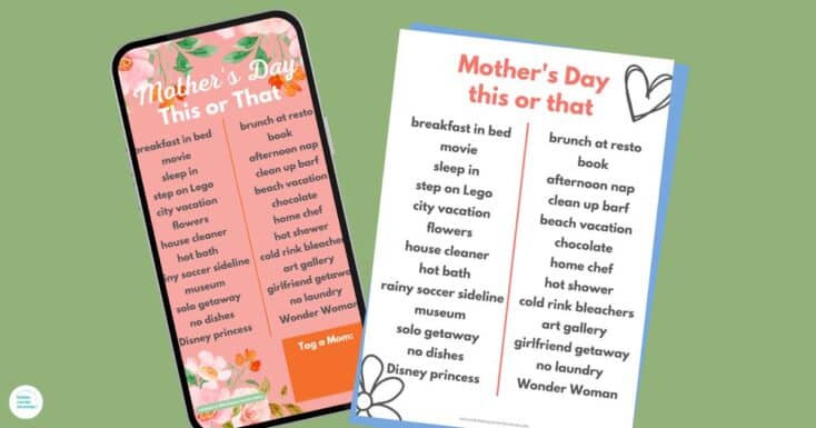 mother's day this or that instagram template and printable social image