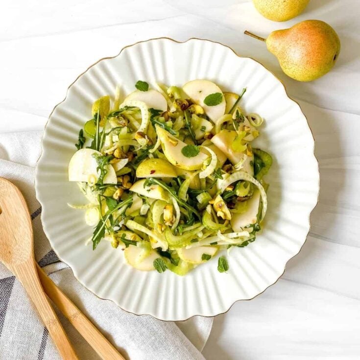 platter of pear and fennel salad