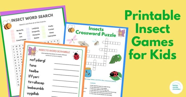 Printable Insect Game Ultimate Collection of Printable Games for Kids of All Ages