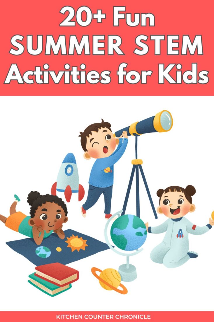 20+ SUMMER STEM Activities for Kids image of kids doing science experiments