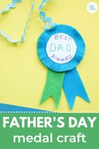 diy father's day medal craft project for kids with title "father's day medal craft"