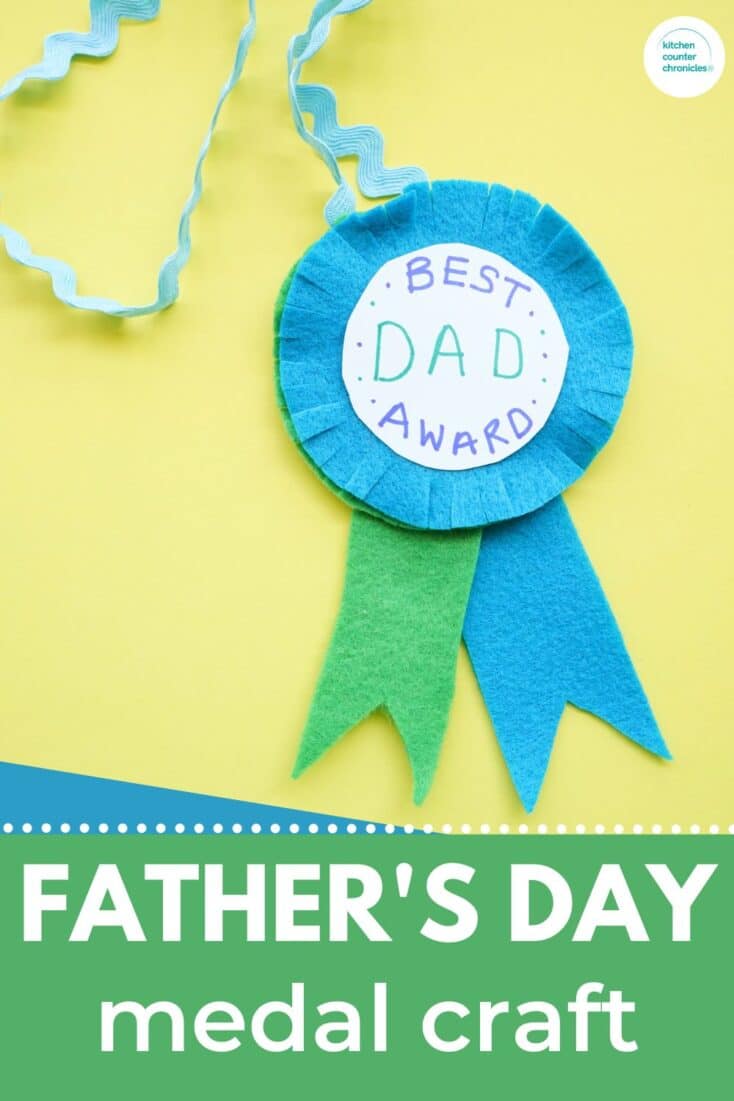 diy father's day medal craft project for kids with title "father's day medal craft"