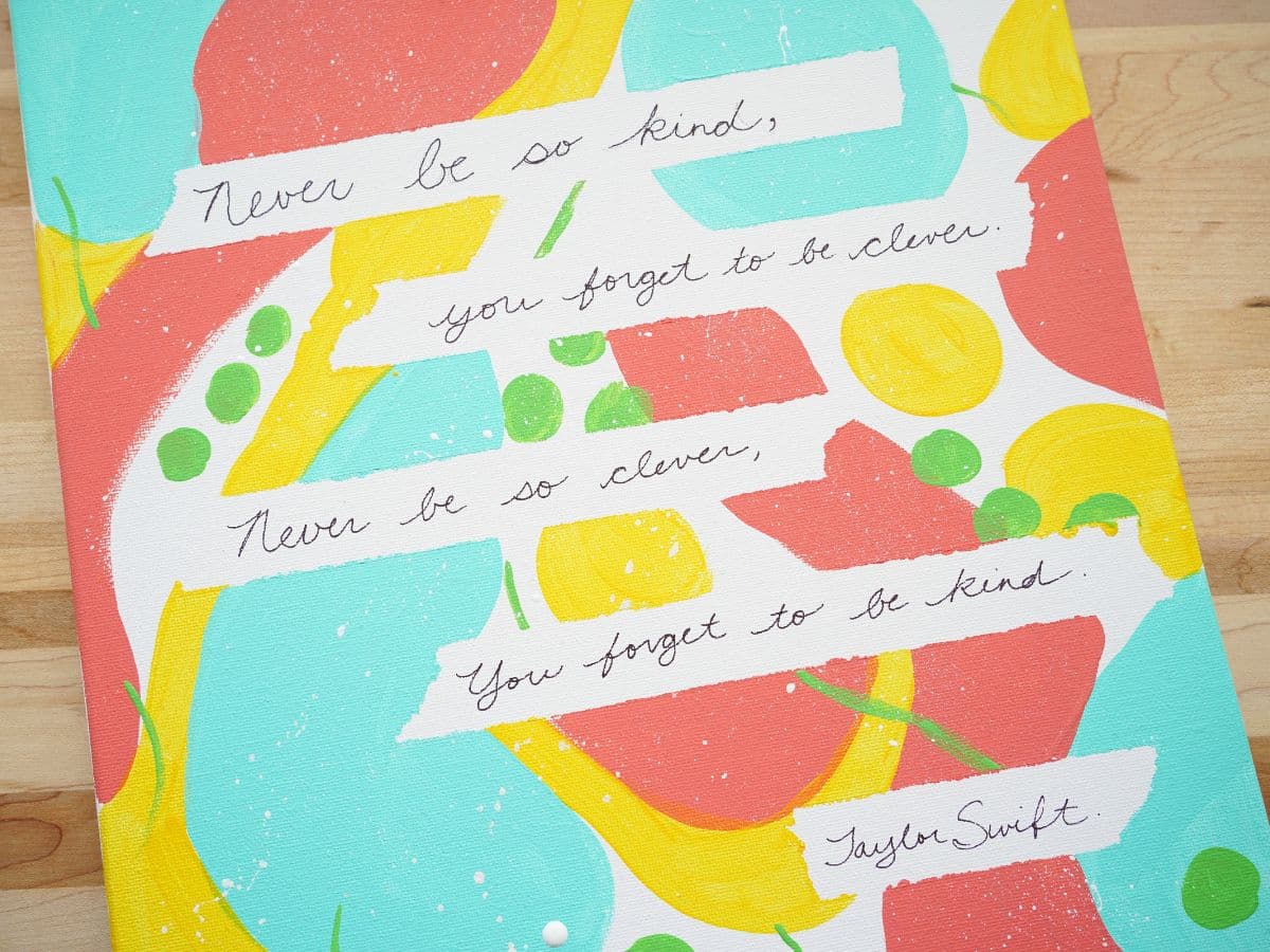 taylor swift marjorie lyric written on tape resist art project for tweens
