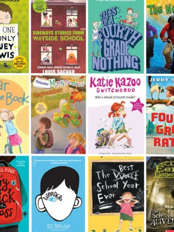collage of back to school chapter books for featured imgae