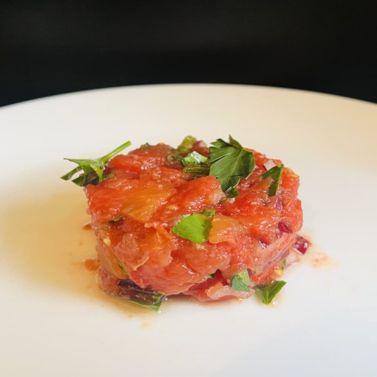 tomato tartare on plate