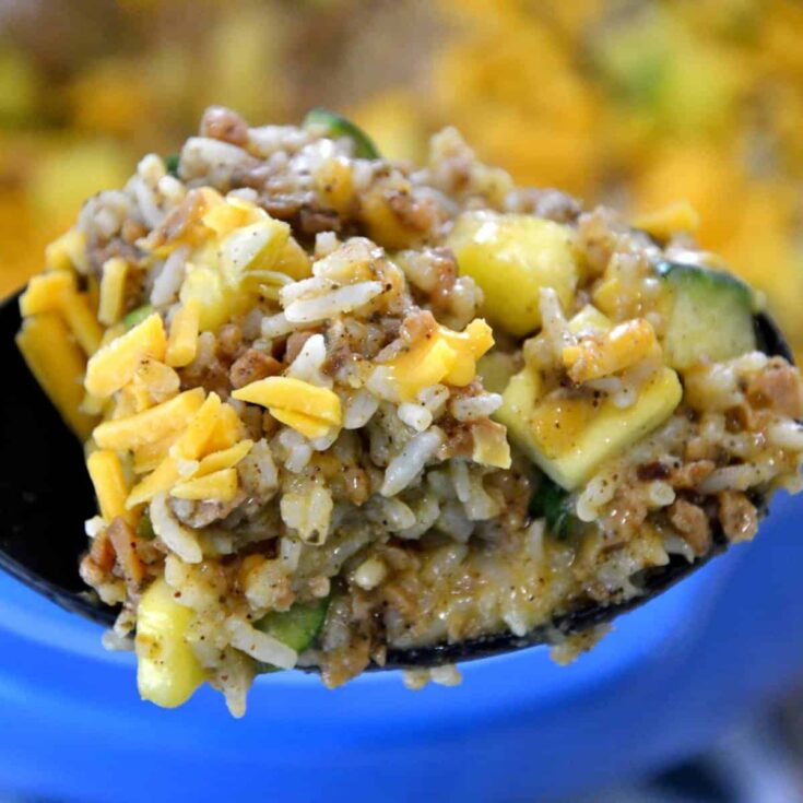 cheesy vegan zucchini sausage bake