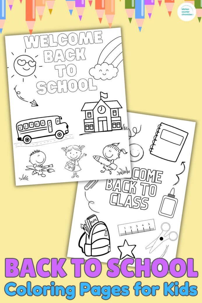printable back to school coloring pages for kids in kindergarten and elementary school