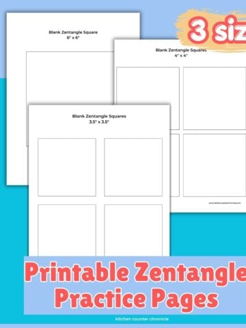 image of 3 different sized printable zentangle blank squares sheets free printable