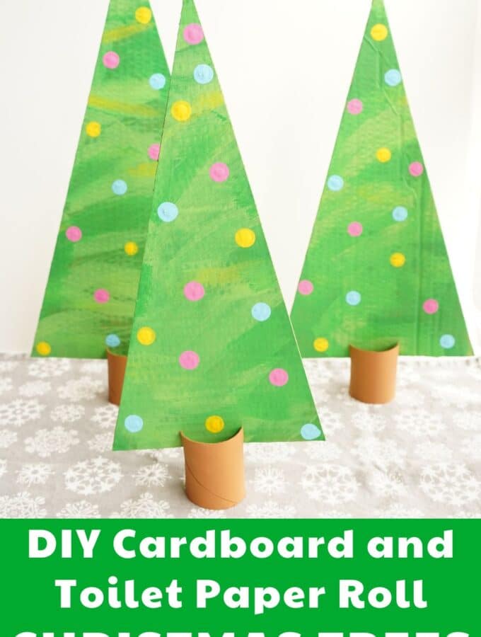 3 DIY Cardboard and Toilet Paper Roll CHRISTMAS TREES pin image