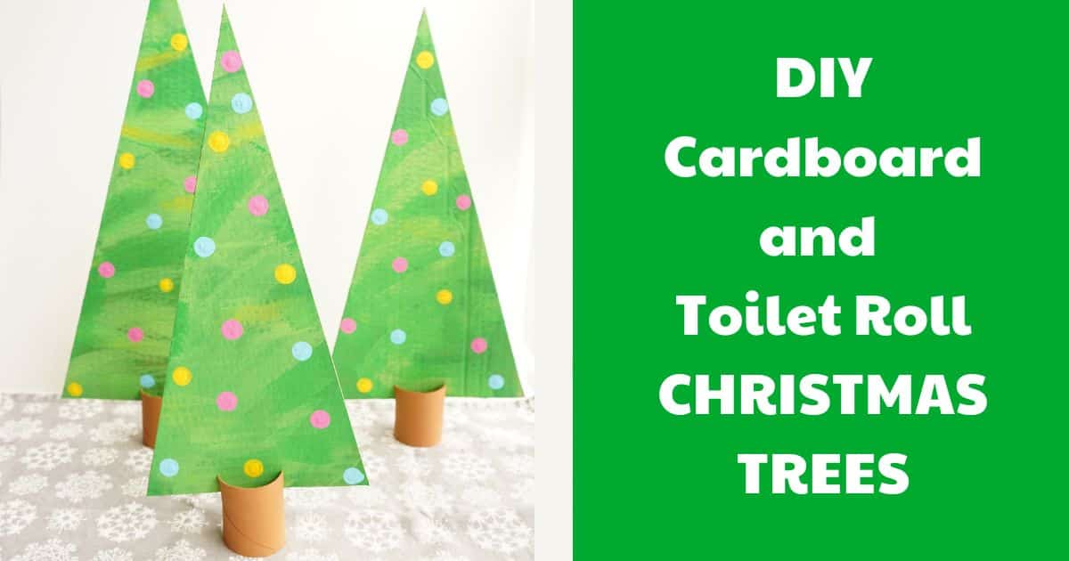 diy cardboard and toilet paper roll christmas trees