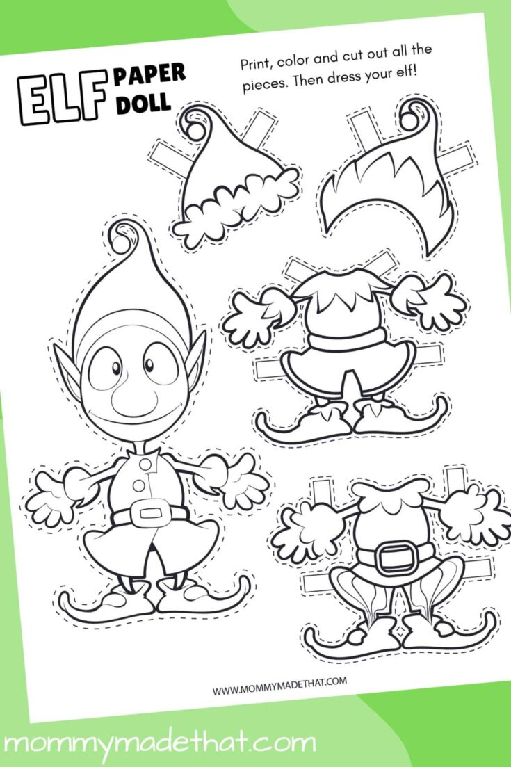printable elf paper dolls