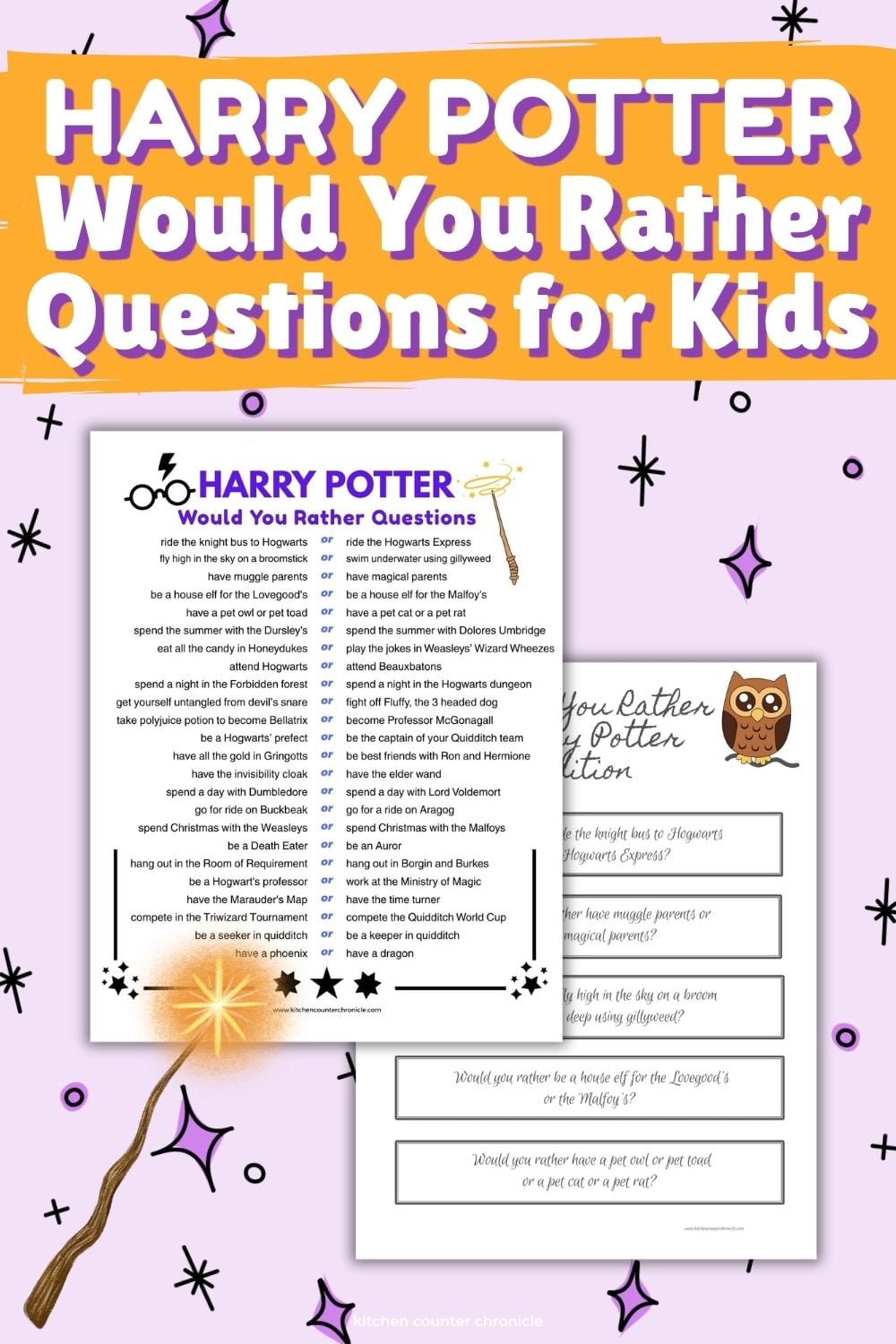 pin for harry potter would you rather questions for kids printables