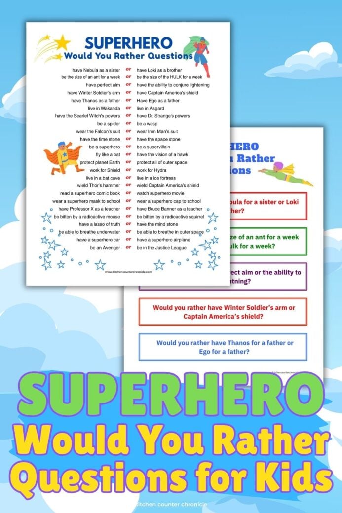 pin for superhero would you rather questions for kids
