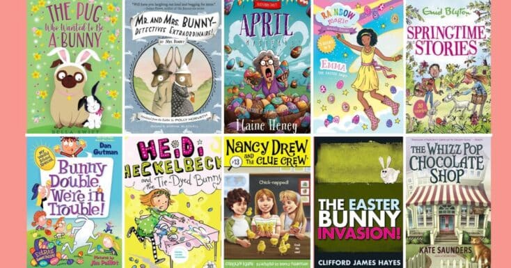collage of easter chapter books for kids