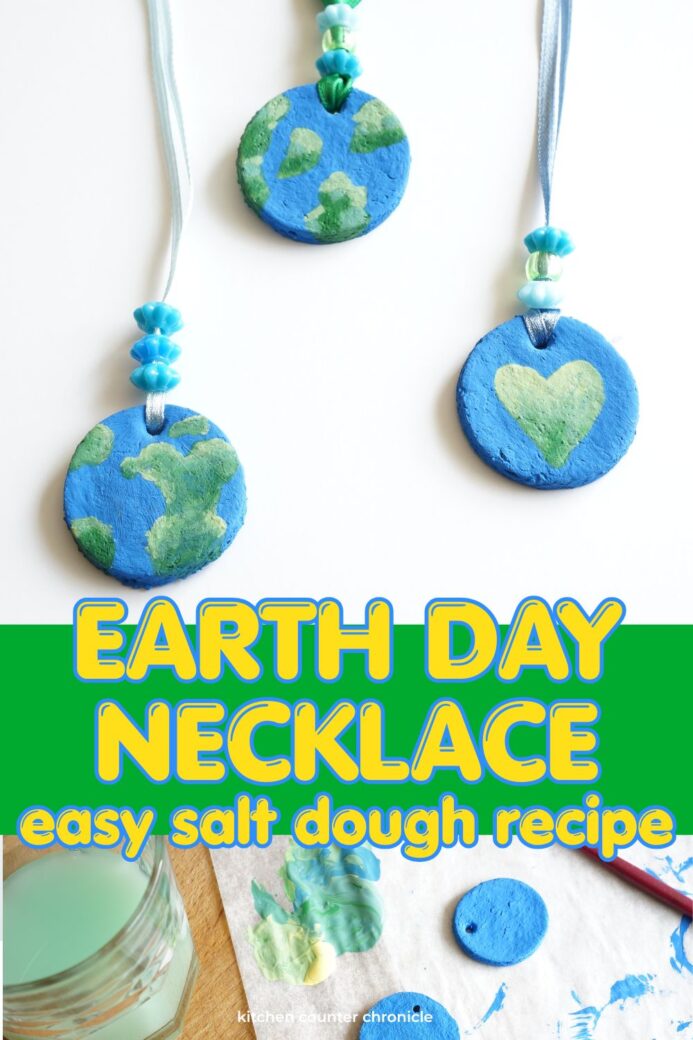 earth day necklace craft with easy salt dough recipe new pin