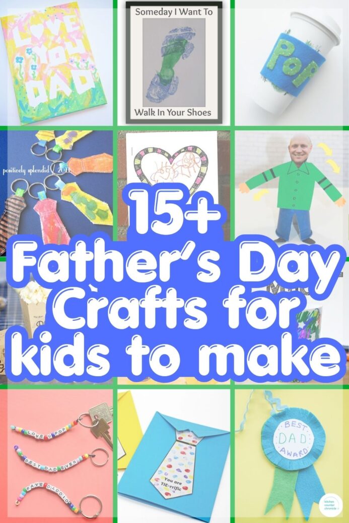collage of father's day crafts fof kids to make