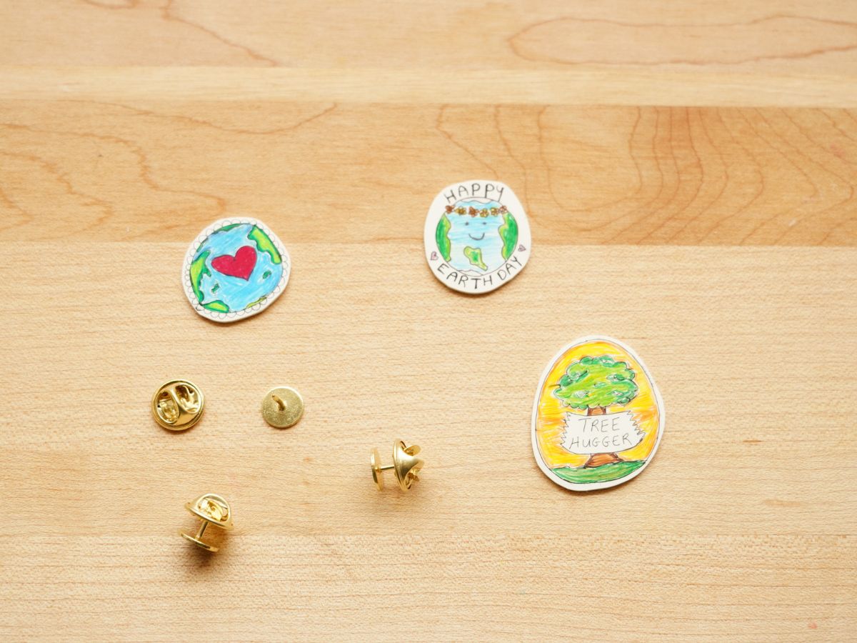 earth day craft idea finished pin on table with pin backers
