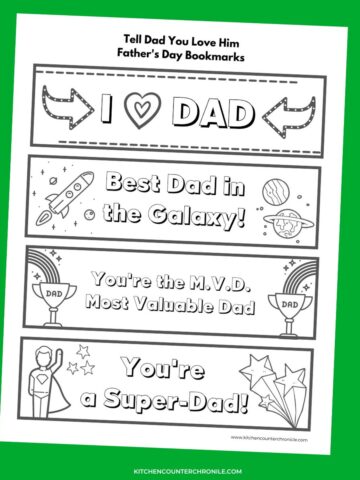 father's day bookmarks to print and color featured image