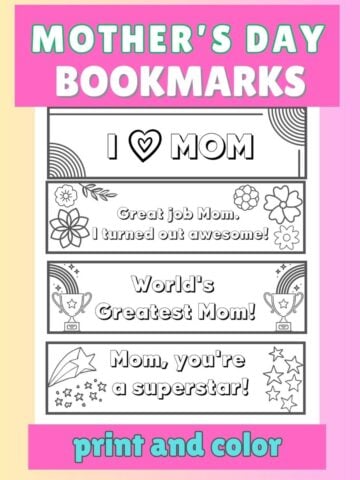 mother's day bookmarks to print and color featured image