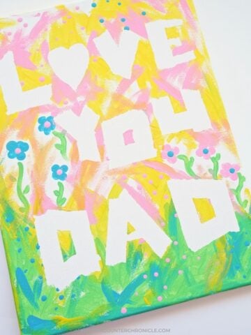 close up of father's day art project for preschoolers and toddlers to make