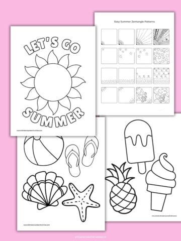 featured image for summer zentangle patterns and printable summer template pages