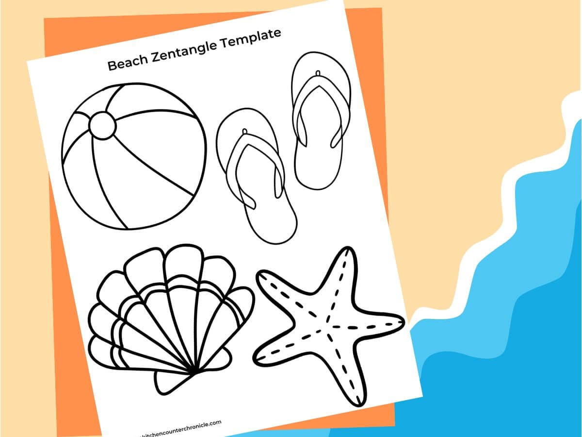printable beach zentangle templates to draw inside of
