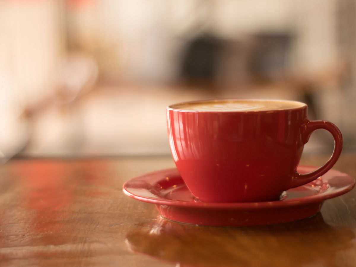 mug of tea in red mug