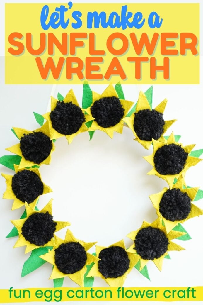 pin for sunflower wreath egg carton sunflower craft