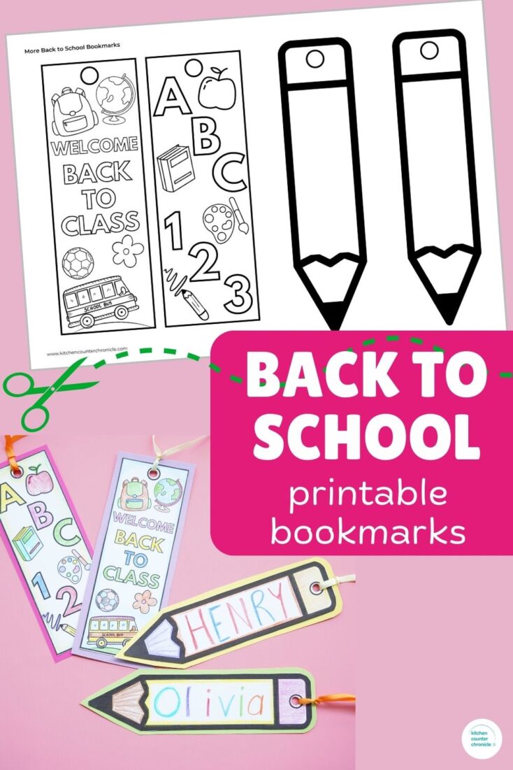 More BACK TO SCHOOL Printable Bookmarks with printable pencil bookmark