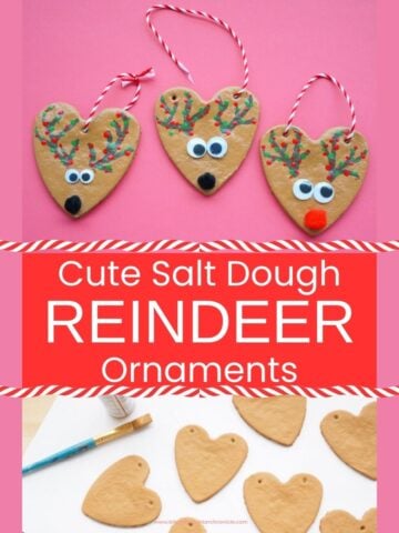 featured image of 3 reindeer ornament craft for kids made from salt dough