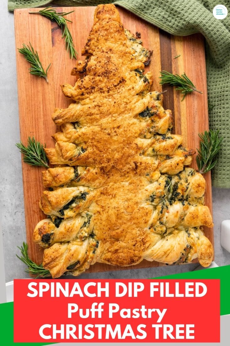 SPINACH DIP FILLED Puff Pastry CHRISTMAS TREE platter