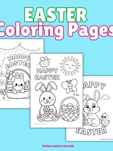 3 Easter bunny coloring pages to print and color