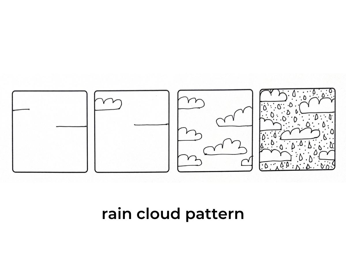 rain cloud doodle pattern