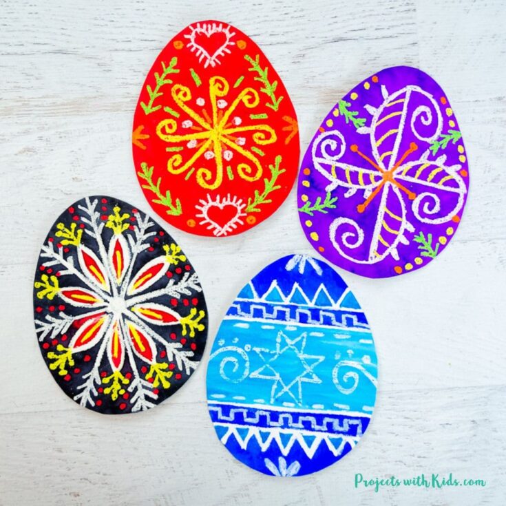 collage of easter ukrainian easter eggs coloring pages