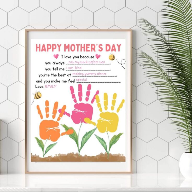 Image for Mother’s Day Handprint Art Template – Free Printable