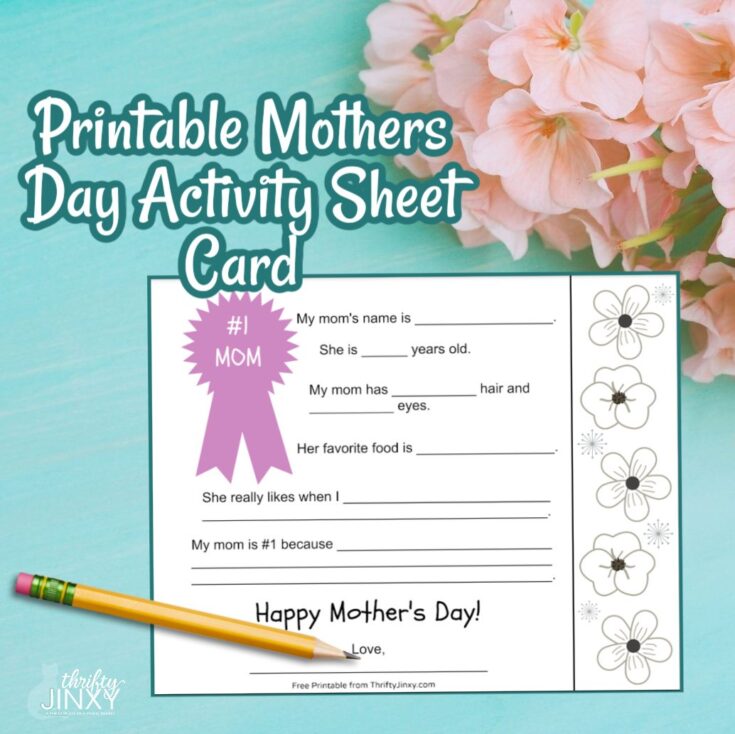 printable mother's day activity sheet with pencil