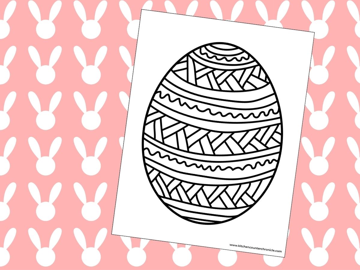 easter printable coloring sheet covered in line zentangle like patterns to color