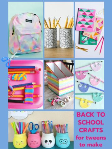 collage of back to school crafts for tweens and teens to make (1)