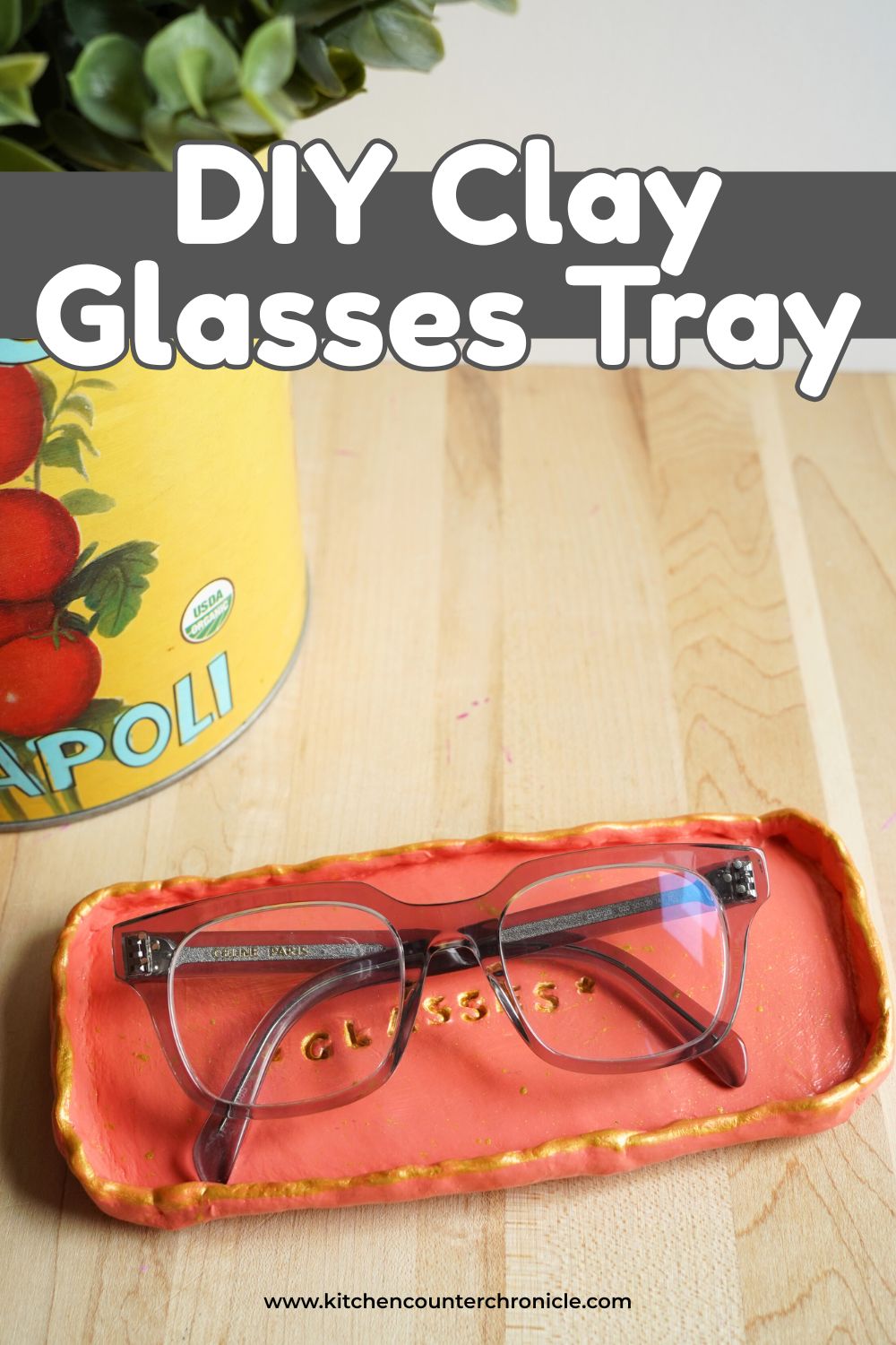 easy diy clay glasses tray title with glasses in tray craft for tweens and teens pin 2