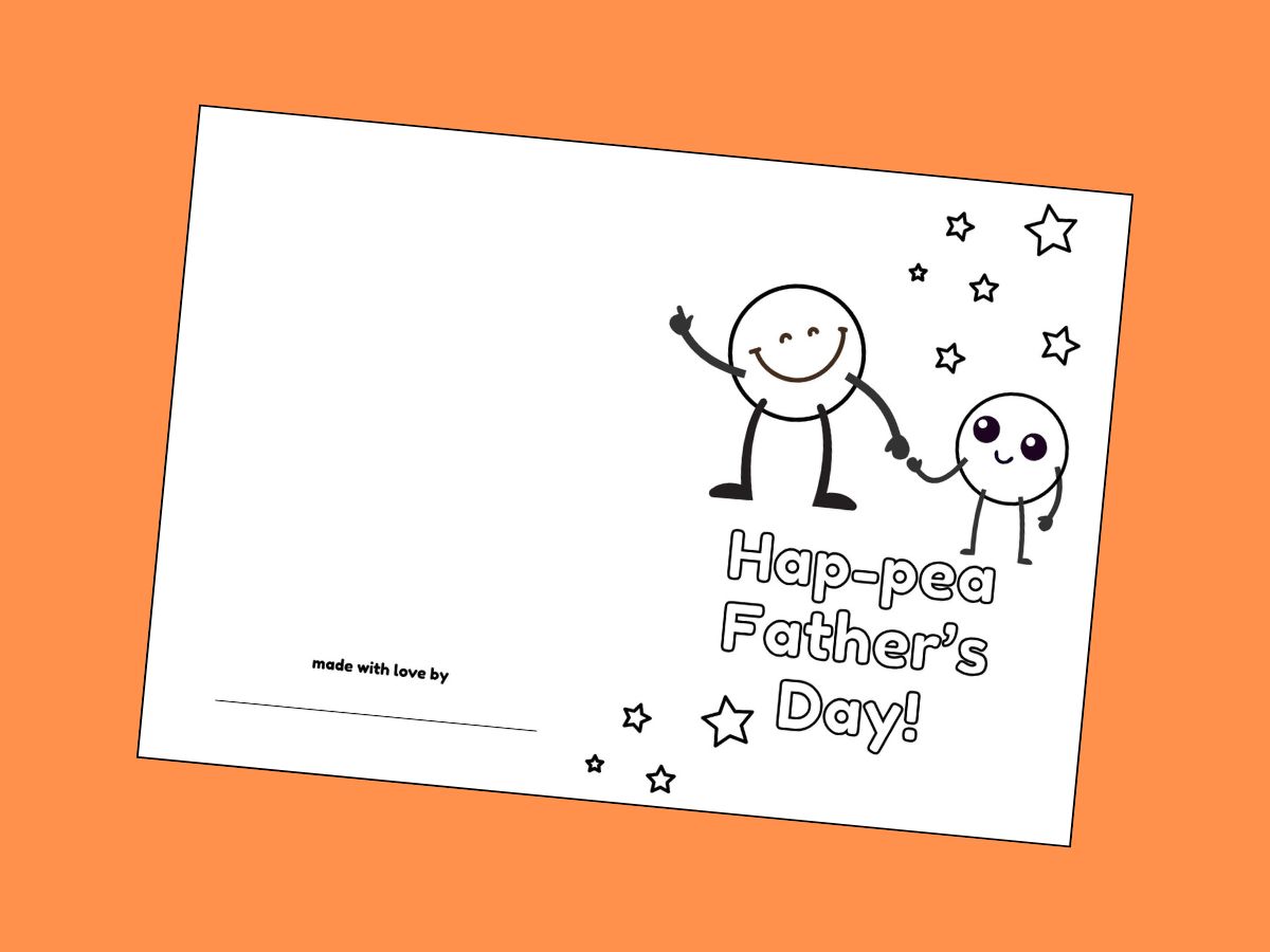 printable Hap-pea father's day card