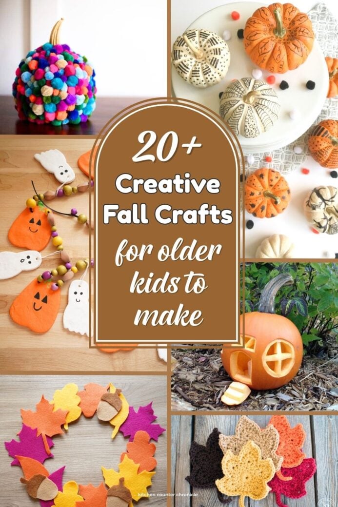20+ creative fall crafts for older kids to make collage of pumpkins and leaf crafts new
