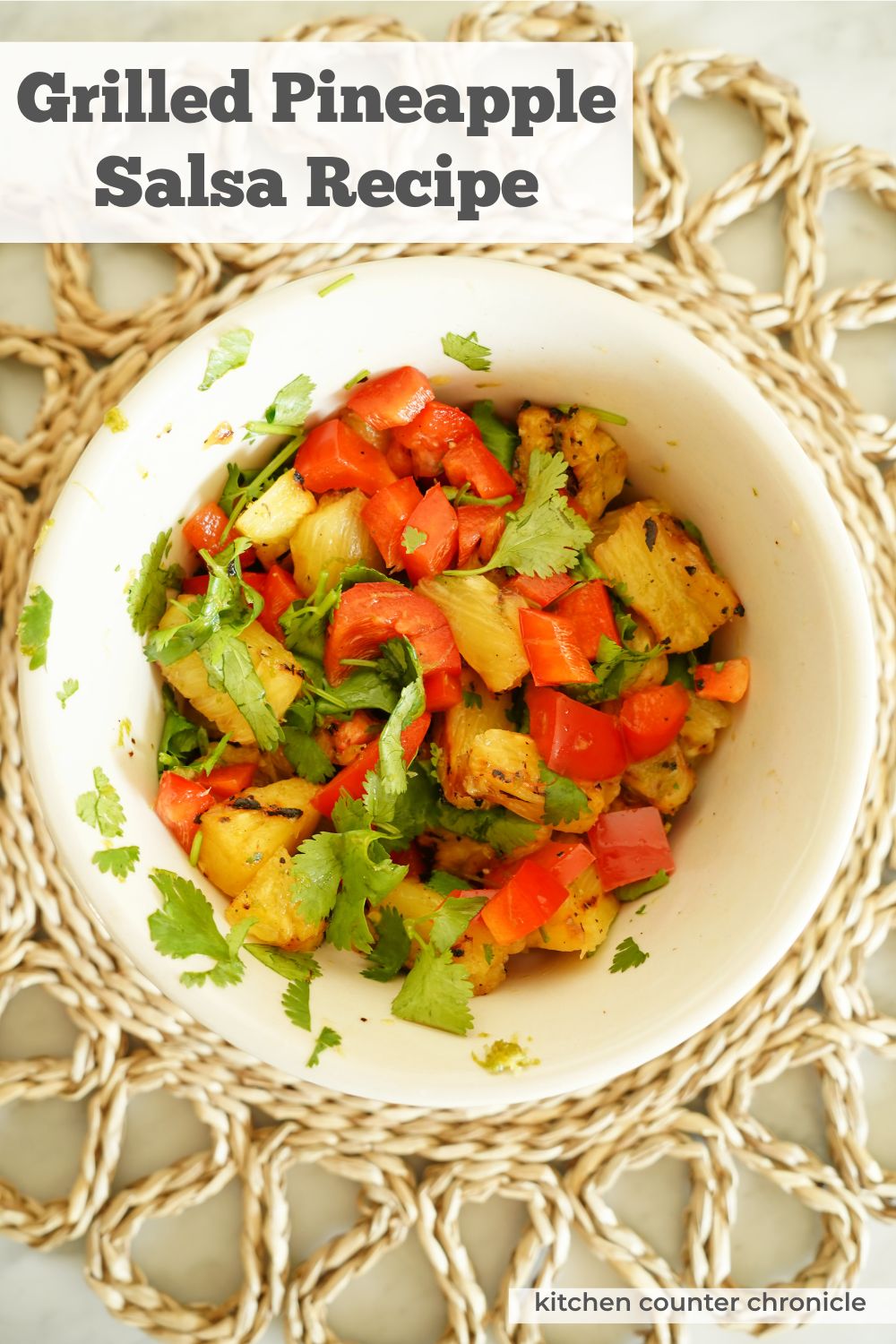 bowl of Grilled Pineapple Salsa Recipe