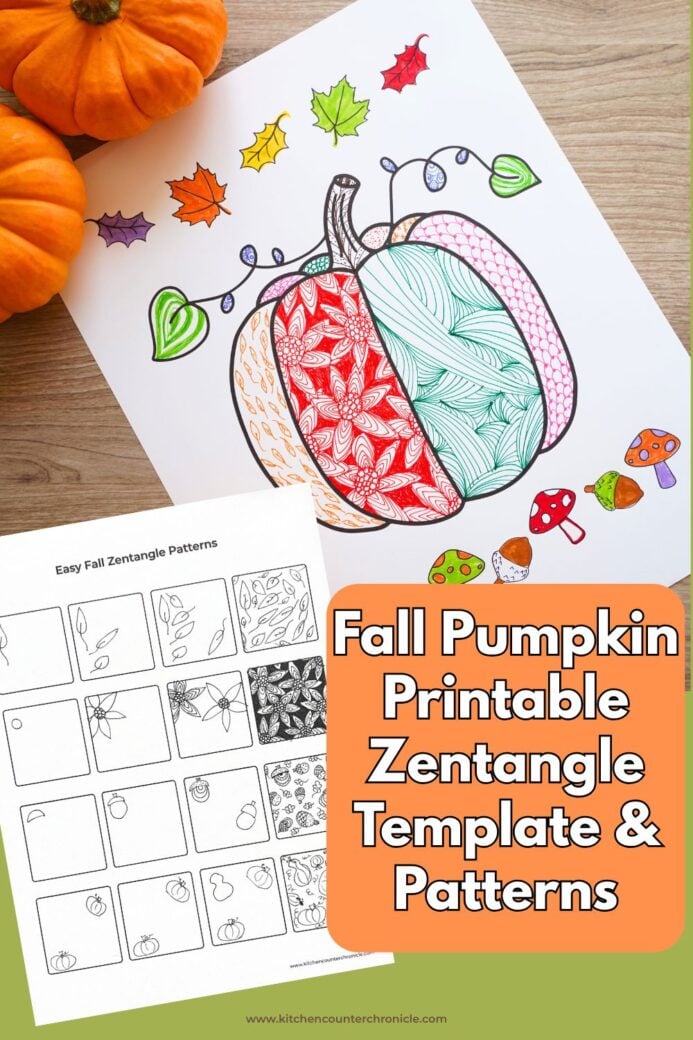 Fall Pupkin Printable Zentangle Template & fall zentangle Patterns on printable
