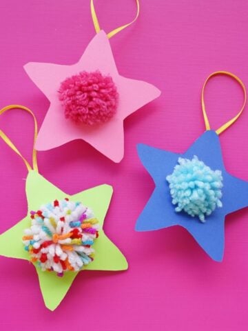 3 pom pom star ornaments for featured