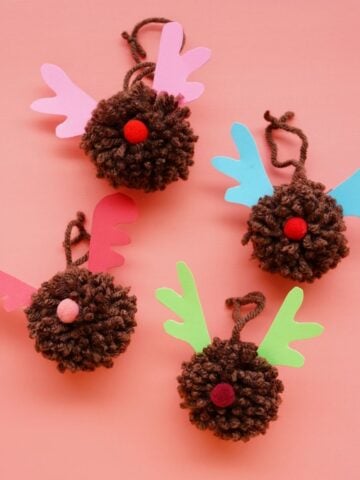 Copy of 4 pom pom reindeer ornaments for featured