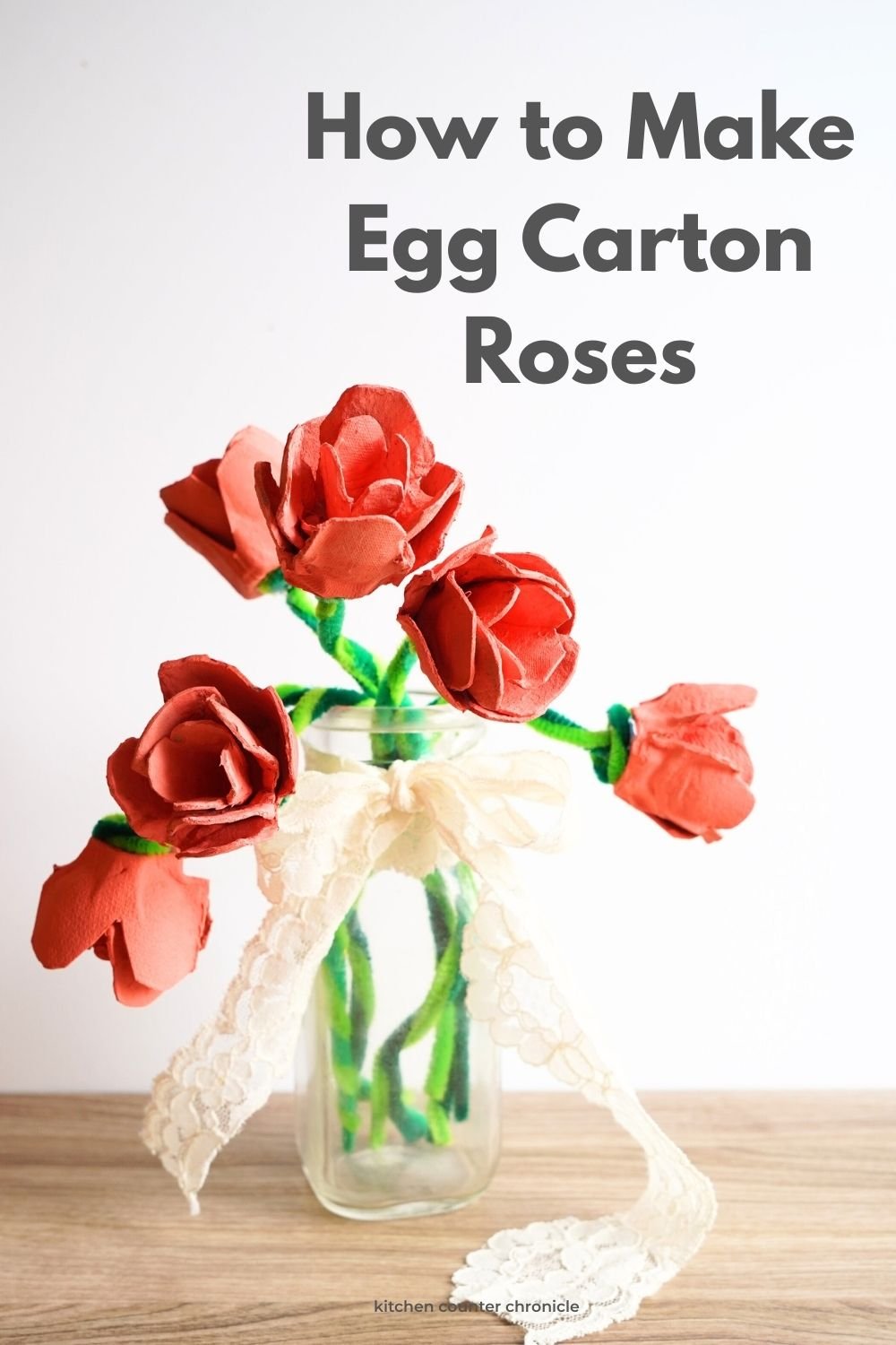 title how to make egg carton roses with a vase filled with pink diy egg carton roses