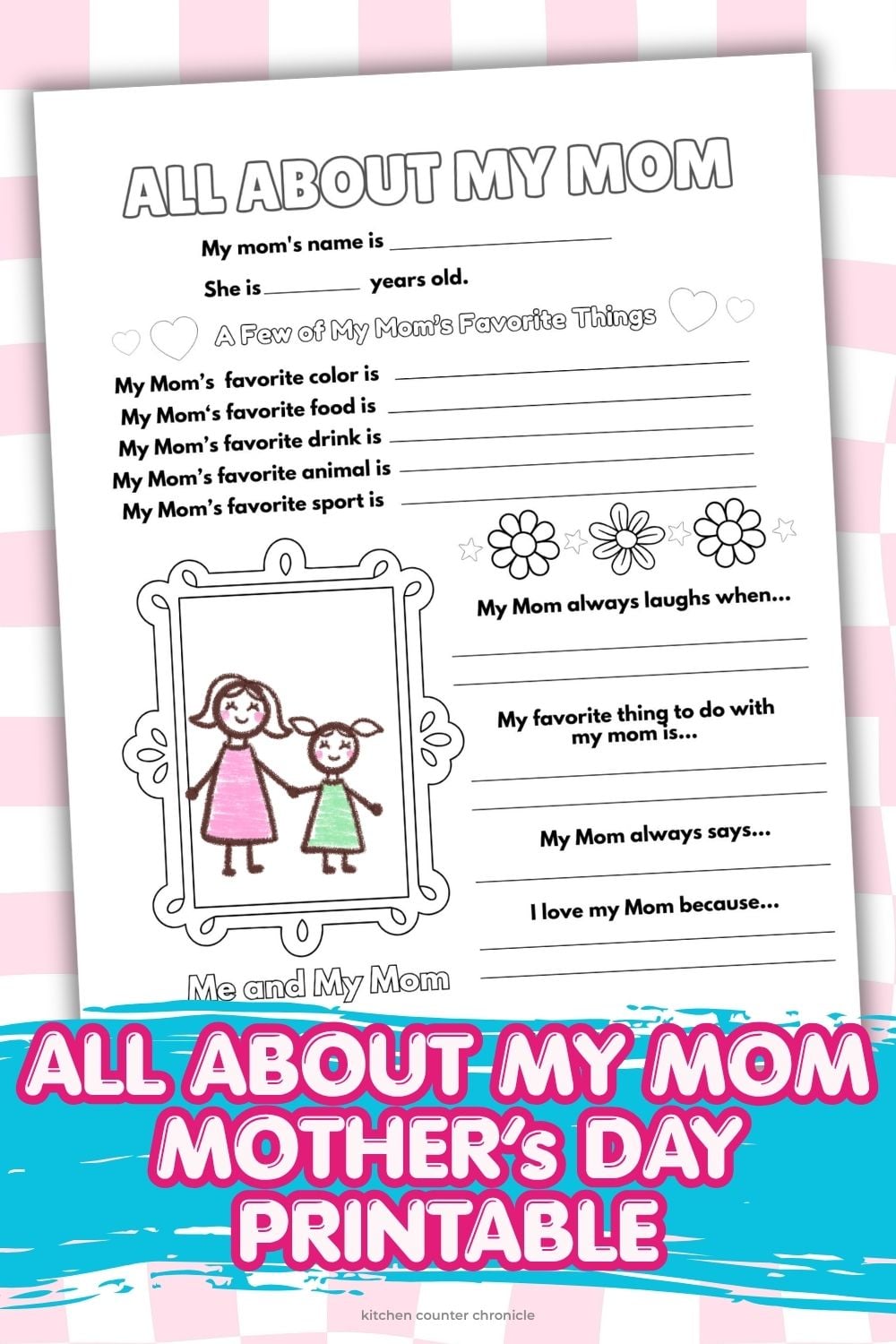 all about my mom free printable pin image